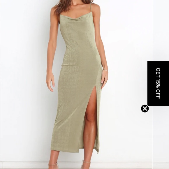 Olive green petal and pup dress - Picture 5 of 6